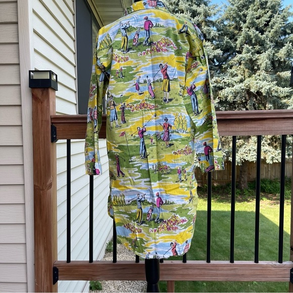 Vintage Nick and Nora 100% Cotton Nightgown Rare Print Golfers Women’s S/M PJs - Picture 11 of 12